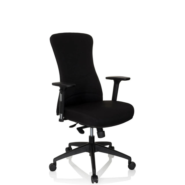 Svart Professionell kontorsstol OFFICE XT PRO med armstöd och stjärnfot med hjul från hjh OFFICE