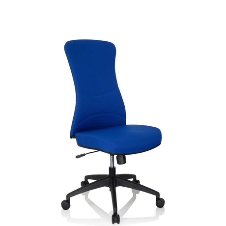 Blå Professionell kontorsstol OFFICE XT med tygbeklädnad och svart korsfot med hjul från hjh OFFICE