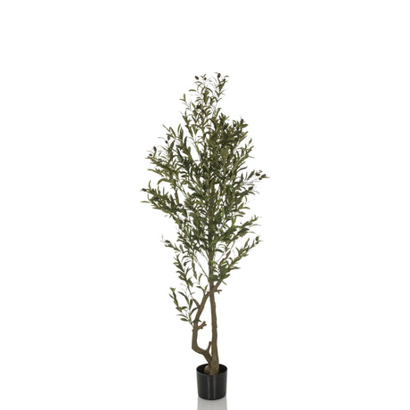 Grön Konstgjorda växter OLIVE I med smal växtform i en svart kruka från hjh OFFICE