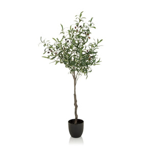 Grön Konstgjorda växter OLIVE i form av ett olivträd med svart kruka från hjh OFFICE