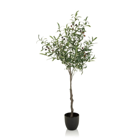 Grön Konstgjorda växter OLIVE i form av ett olivträd med svart kruka från hjh OFFICE