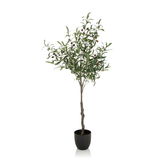 Grön Konstgjorda växter OLIVE i form av ett olivträd med svart kruka från hjh OFFICE