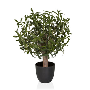 Konstgjorda växter Olive S med gröna blad i en enkel svart kruka från hjh OFFICE