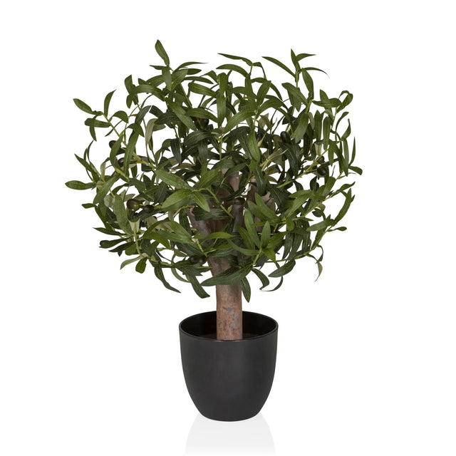 Konstgjorda växter Olive S med gröna blad i en enkel svart kruka från hjh OFFICE
