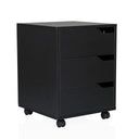 Svart rullcontainer ORGANISER I med tre lådor och fyra hjul från hjh OFFICE