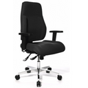 Svart Professionell kontorsstol P91 AL.G3 med armstöd och blank stjärnfot från Topstar