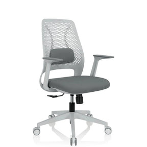 Grå Home Office kontorsstol PARFERIO W med nätryggstöd och hjulstjärna från hjh OFFICE
