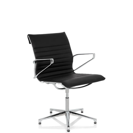 Svart besökarstol PARIBA V IV med quiltat överdrag och blank kromram från hjh OFFICE