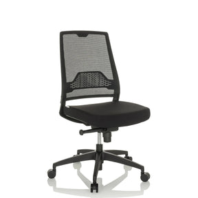 Professionell kontorsstol PORTO ECO I i svart med nätryggstöd och vadderad sits från hjh OFFICE