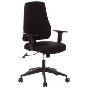 Svart Professionell kontorsstol PRO-TEC 100 med armstöd och stjärnfot med hjul från hjh OFFICE