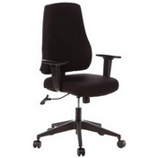 Svart Professionell kontorsstol PRO-TEC 100 med armstöd och stjärnfot med hjul från hjh OFFICE