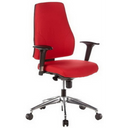 Röd Professionell kontorsstol PRO-TEC 200 med svarta armstöd och blankt stjärnfot från hjh OFFICE