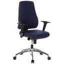 Professionell kontorsstol PRO-TEC 200 med mörkblått tyg, armstöd och stjärnfot i metall från hjh OFFICE