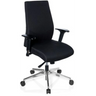 Professionell kontorsstol PRO-TEC 250 i svart med armstöd och silverfärgad stjärnfot med hjul från hjh OFFICE