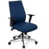 Professionell kontorsstol PRO-TEC 250 med mörkblå tygbeklädnad och silverfärgat underrede från hjh OFFICE