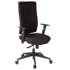 Svart Professionell kontorsstol PRO-TEC 300 med högt ryggstöd och armstöd på hjul från hjh OFFICE