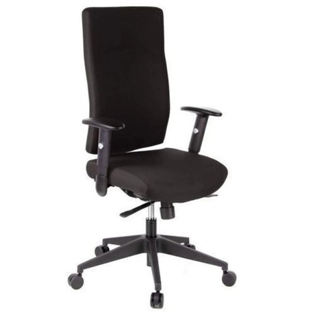 Svart Professionell kontorsstol PRO-TEC 300 med högt ryggstöd och armstöd på hjul från hjh OFFICE