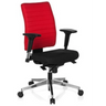 Professionell kontorsstol PRO-TEC 350 i svart-röd med armstöd och aluminiumfotkryss från hjh OFFICE