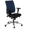 Professionell kontorsstol PRO-TEC 350 i blått och svart med armstöd och aluminiumfotkors från hjh OFFICE