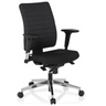 Professionell kontorsstol PRO-TEC 350 med svart klädsel, armstöd och ett silverfärgat stjärnfot från hjh OFFICE
