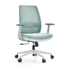 Home Office kontorsstol PROFONDO ECO W i mint med nätryggstöd och vit ram från hjh OFFICE