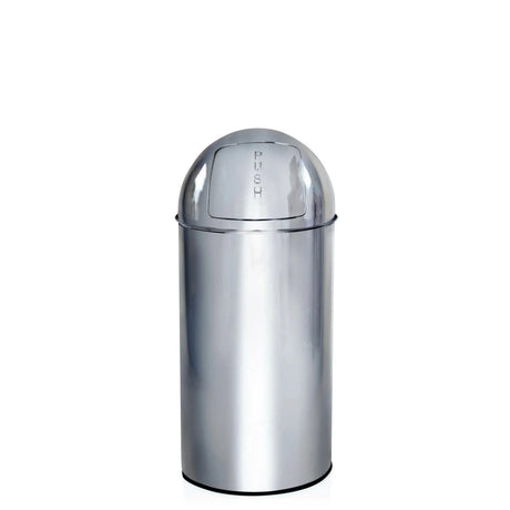 Papperskorg PUSH 35L i blank krom med push-lock från hjh OFFICE