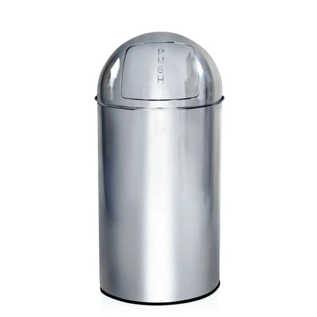 Papperskorg PUSH 50L i blank krom med push-lock från hjh OFFICE