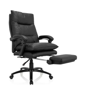 Svart Home Office chefsfåtölj RELAX CL 200 i konstläder med utdragbart fotstöd från MyBuero