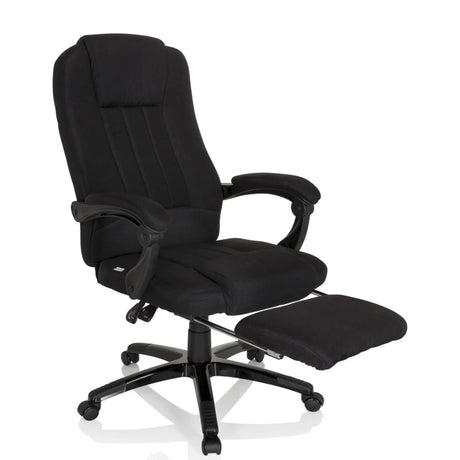 Svart Home Office chefsfåtölj RELAX CL190 med integrerat fotstöd och armstöd från MyBuero