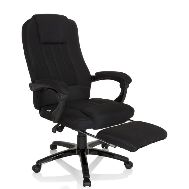 Svart Home Office chefsfåtölj RELAX CL190 med integrerat fotstöd och armstöd från MyBuero