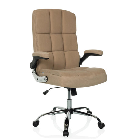 Home Office chefsfåtölj RELAX WD 100 med beige manchesterklädsel och blankt underrede från MyBuero