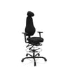 Svart bardiskstol RESISTIO WORK med nackstöd, fotring och stjärnfot med hjul från hjh OFFICE