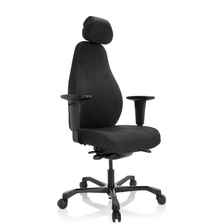 Svart Professionell chefsfåtölj RESISTIO XXL med nackstöd och armstöd från hjh OFFICE