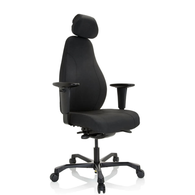 Svart Professionell chefsfåtölj RESISTIO XXL med nackstöd och armstöd från hjh OFFICE