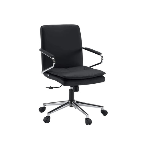 Svart Home Office kontorsstol Rovento med armstöd i krom och fem hjul från hjh OFFICE