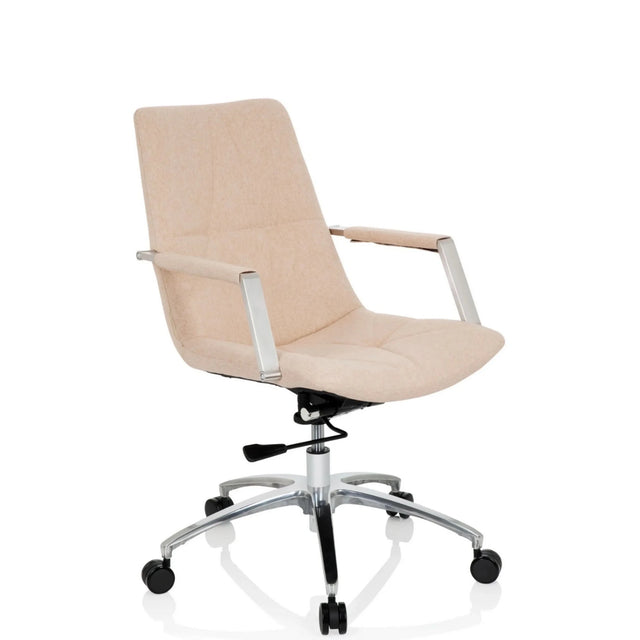 Home Office kontorsstol SARANTO II i beige med armstöd och kromad stjärnfot från hjh OFFICE