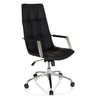 Svart Home Office chefsfåtölj SARANTO PRO i läder med quiltning och aluminiumfot från hjh OFFICE