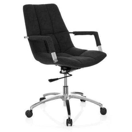 Home Office kontorsstol SARANTO med svart tygklädsel och blankt stjärnfot från hjh OFFICE