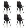 Fyra svarta skålformade stolar SCANDI P med minimalistisk design och fyra ben från hjh OFFICE