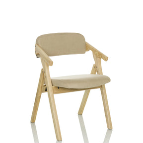 Beige hopfällbar stol SCANDIO med ljus träram och vadderad sits från hjh OFFICE