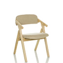 Beige hopfällbar stol SCANDIO med ljus träram och vadderad sits från hjh OFFICE