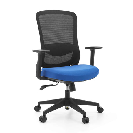 Home Office kontorsstol Sedito med svart nätrygg och blå sits från hjh OFFICE