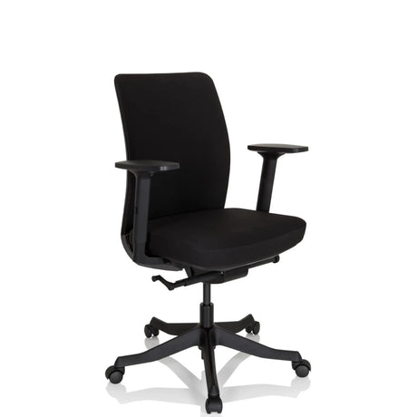 Svart Professionell kontorsstol SENATOR med armstöd och fem hjul från hjh OFFICE