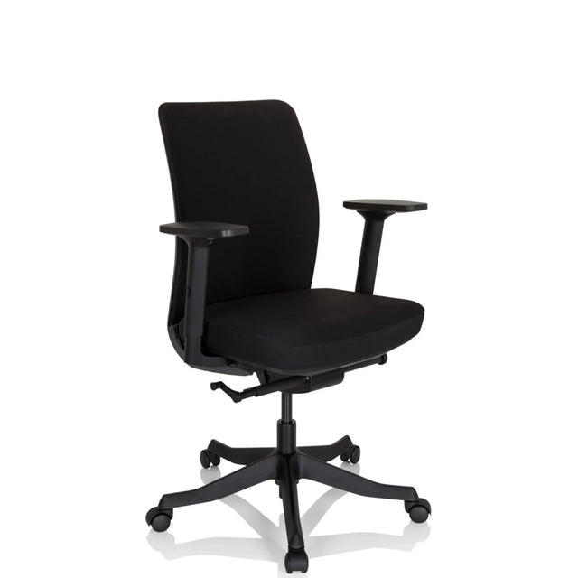 Svart Professionell kontorsstol SENATOR med armstöd och fem hjul från hjh OFFICE