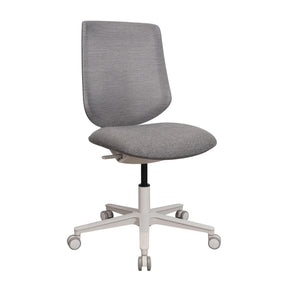 Home Office kontorsstol Sitflex Lady med grått tygöverdrag och vitt stjärnfot med hjul från hjh OFFICE