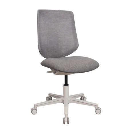 Home Office kontorsstol Sitflex Lady med grått tygöverdrag och vitt stjärnfot med hjul från hjh OFFICE