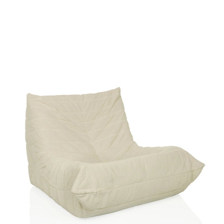 Beige Loungefåtölj Sitzolo med manchesterklädsel och quiltad struktur från hjh LIVING