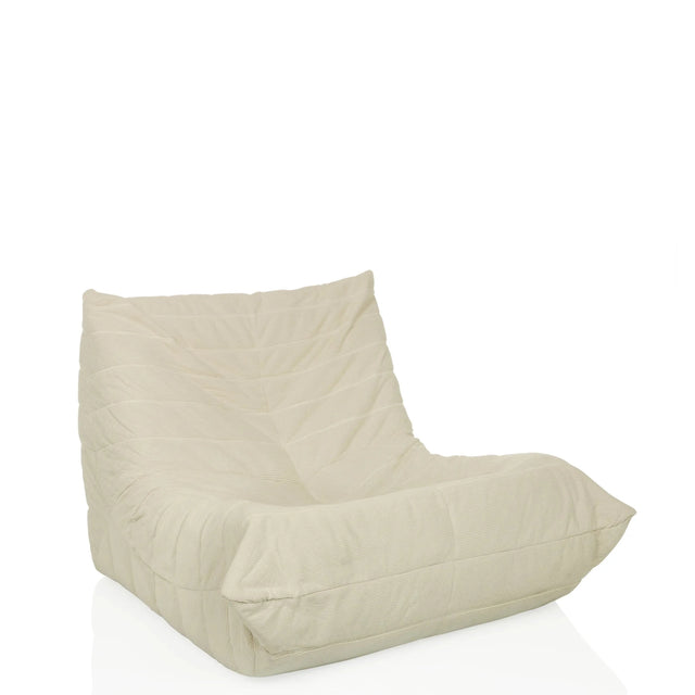 Beige Loungefåtölj Sitzolo med manchesterklädsel och quiltad struktur från hjh LIVING