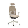 Professionell kontorsstol Skandis Pro i beige med vit ram och nackstöd från hjh OFFICE