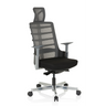 Hög kontorsstol SKARIF i svart och grått med nätryggstöd och nackstöd från hjh OFFICE